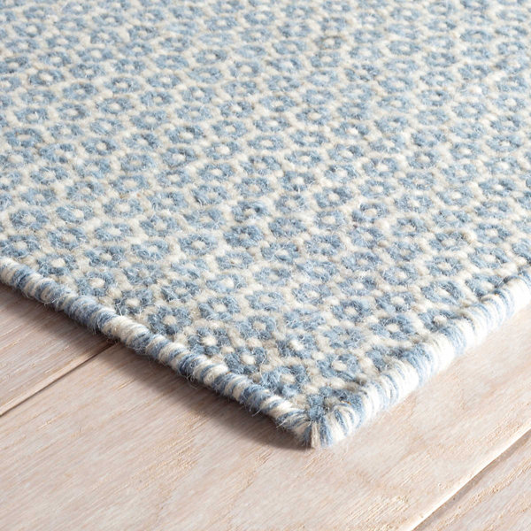 Dash and Albert Rugs Flatweave Wool Geometric Area Rug in French Blue/Ivory & Reviews